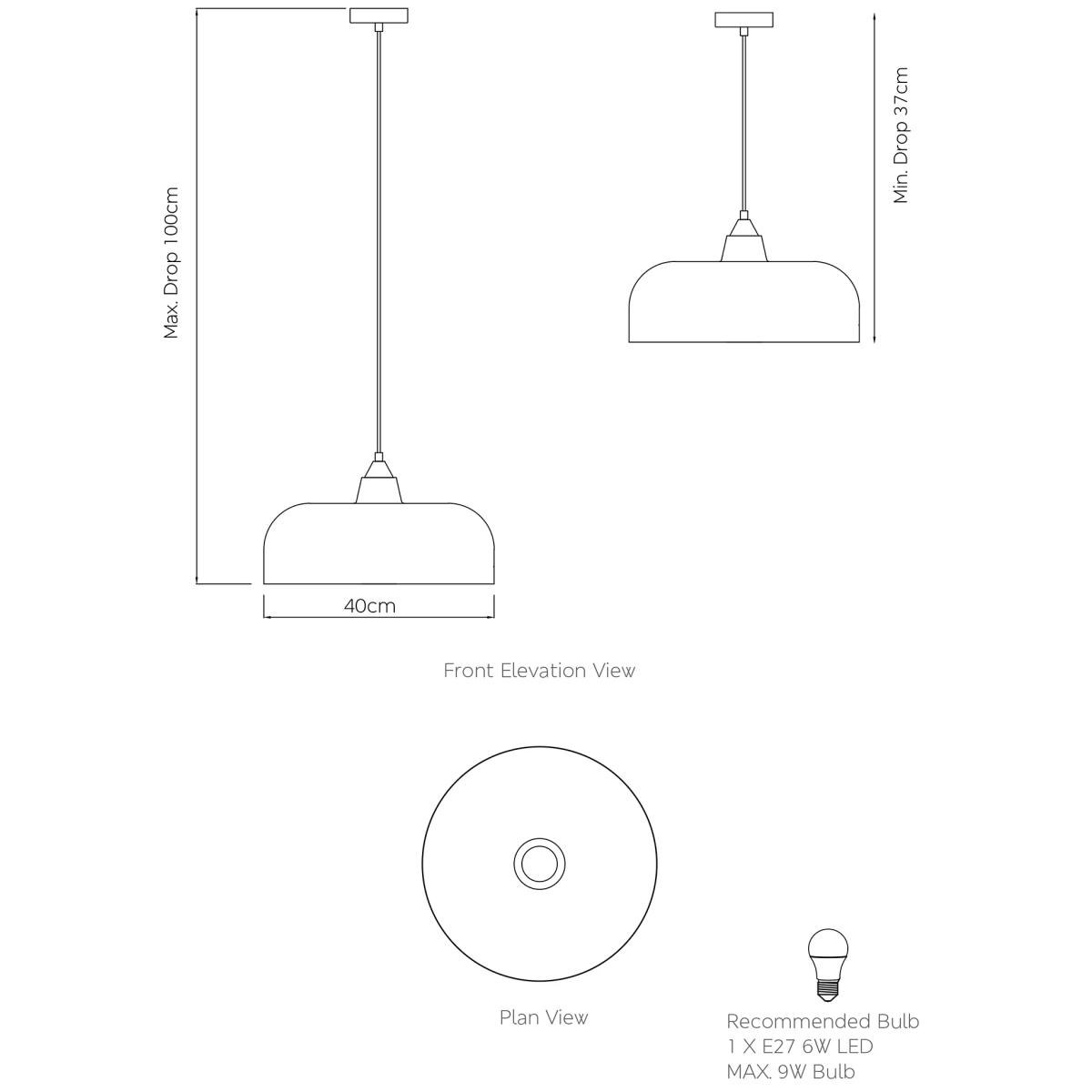 M&S Finn Metal Oversized Pendant Light - Blush, Blush,Black – image 6
