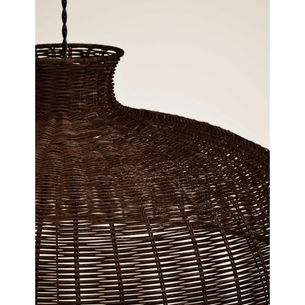 M&S Rattan Extra Large Dome Pendant Light Dark Brown – image 3
