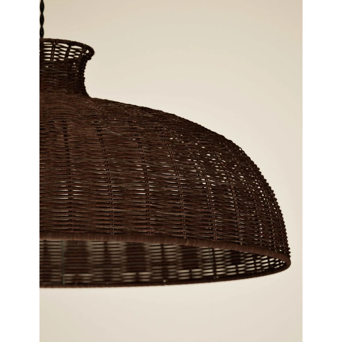 M&S Rattan Extra Large Dome Pendant Light Dark Brown – image 4
