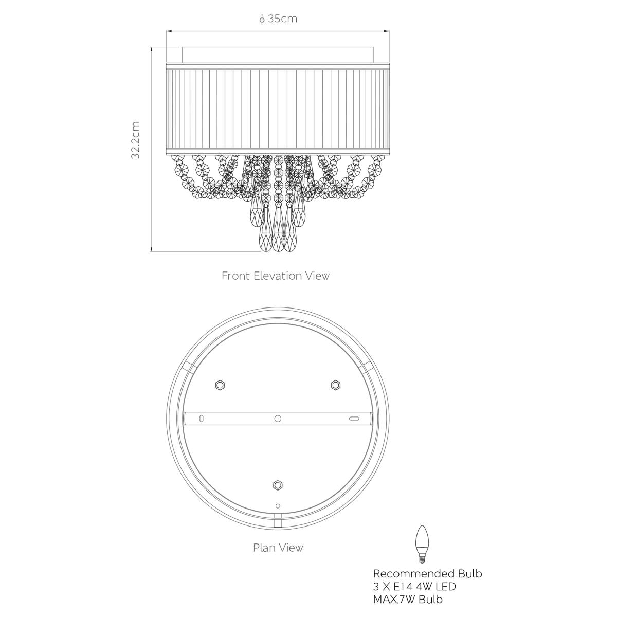 M&S  Arianne Flush Ceiling Light - Grey Mix, Grey Mix – image 6