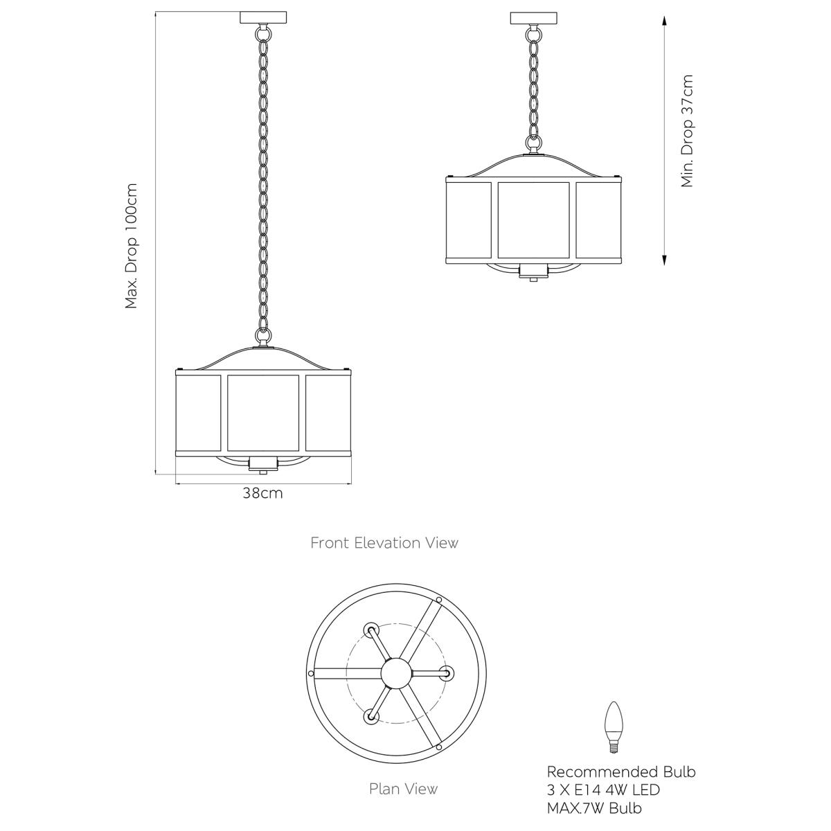 M&S Elizabeth Pendant Light - Silver, Silver – image 7