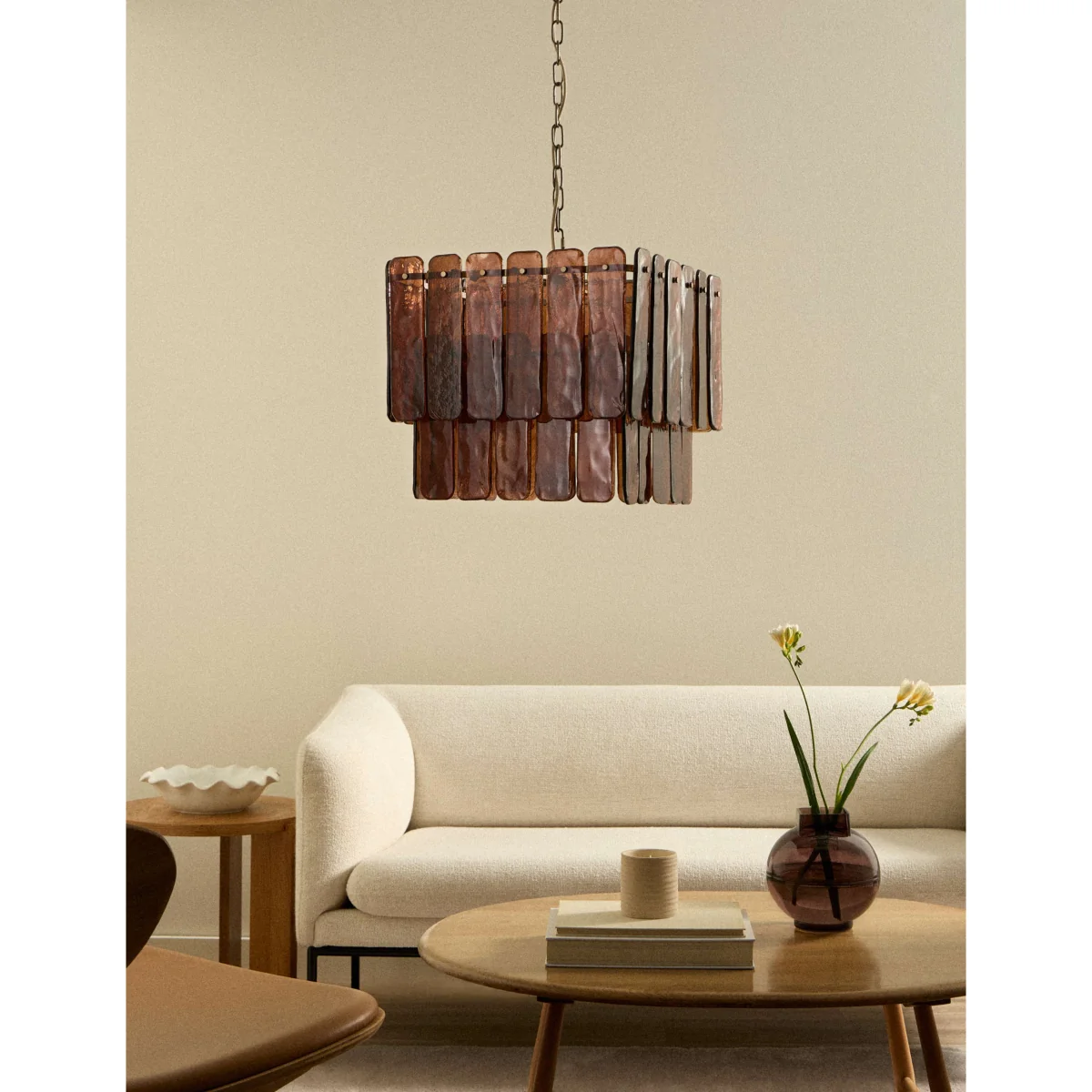 M&S Glass 2 Tier Square Pendant Light Clear – image 2