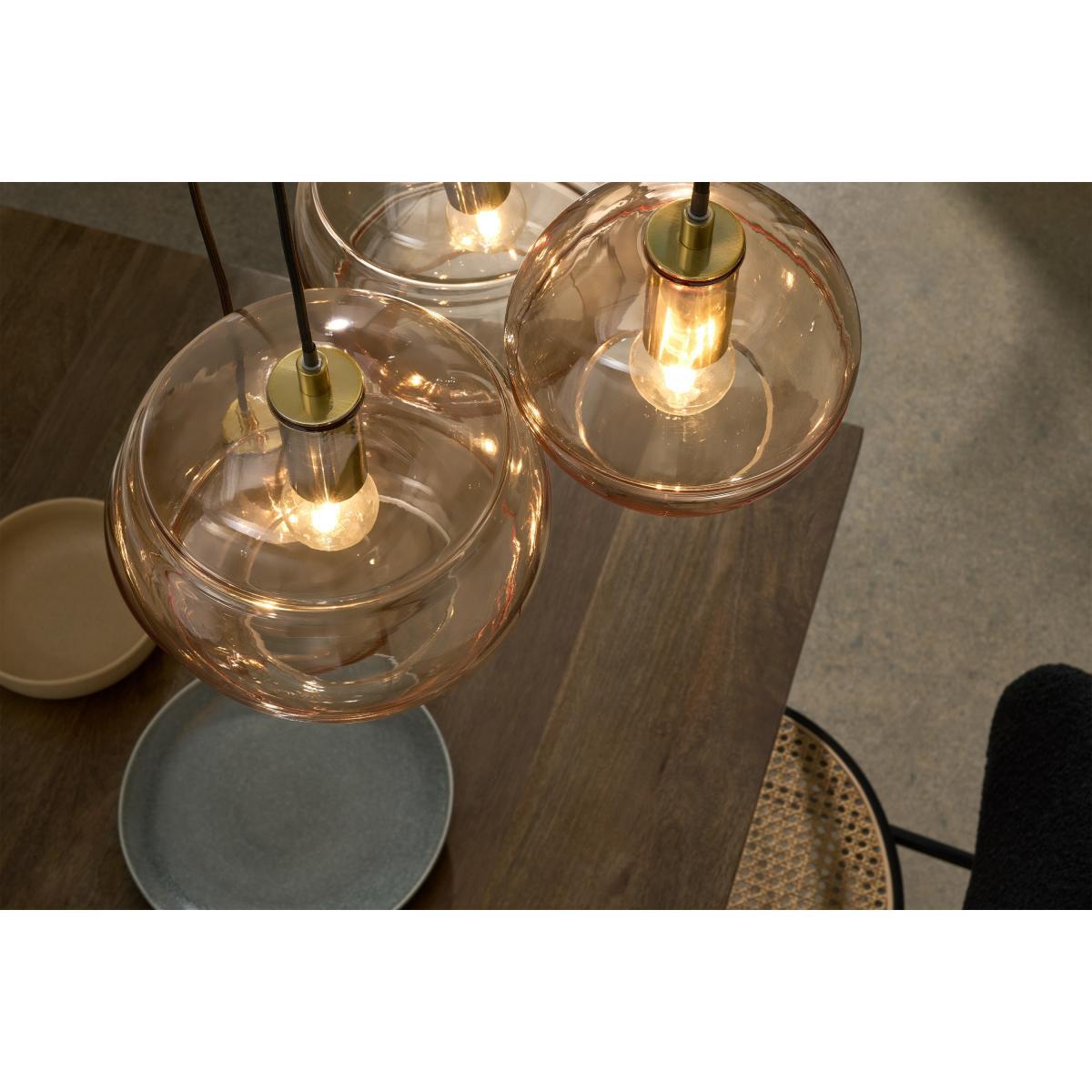 Mika Pendant Chandelier Light, Champagne, Grey & Brass – image 4