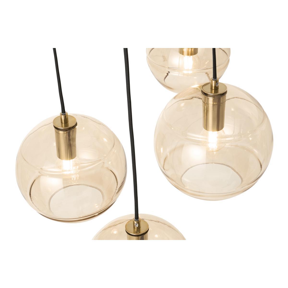 Mika Pendant Chandelier Light, Champagne, Grey & Brass – image 6