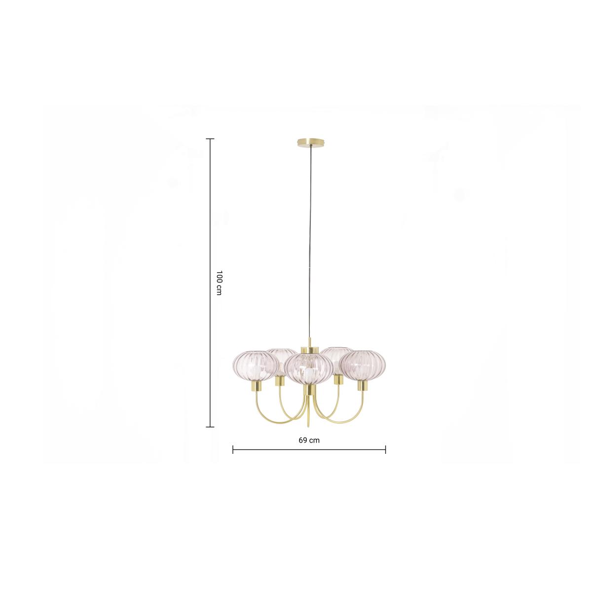 Tilbury Chandelier Pendant, Pink – image 12