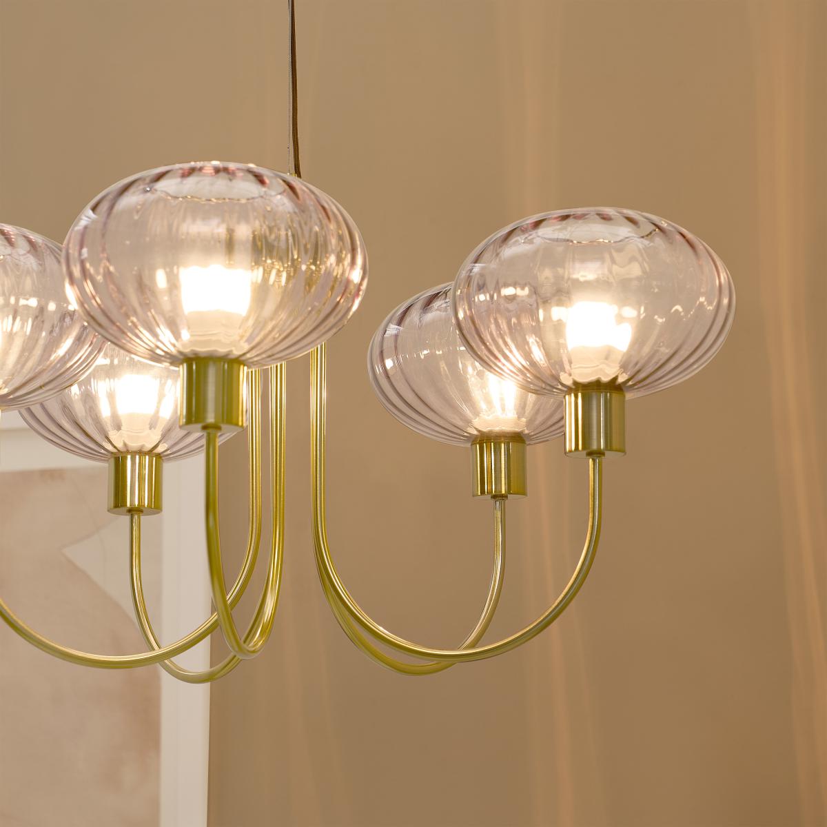 Tilbury Chandelier Pendant, Pink – image 9