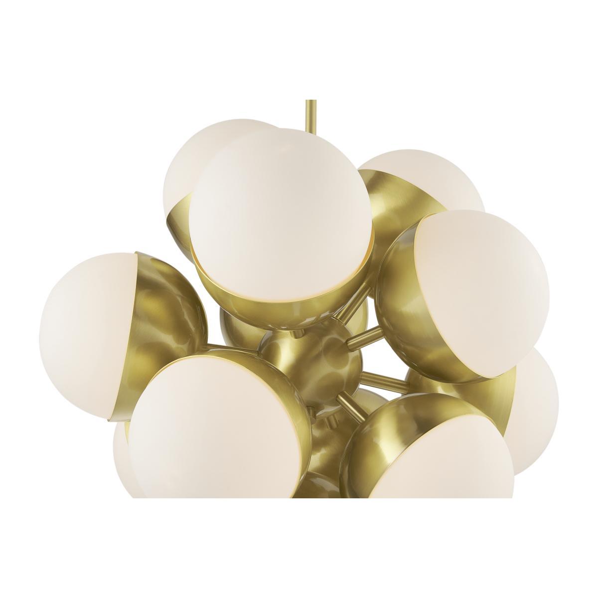 Donna Sputnik Pendant Lamp, Opal Glass & Brass – image 4