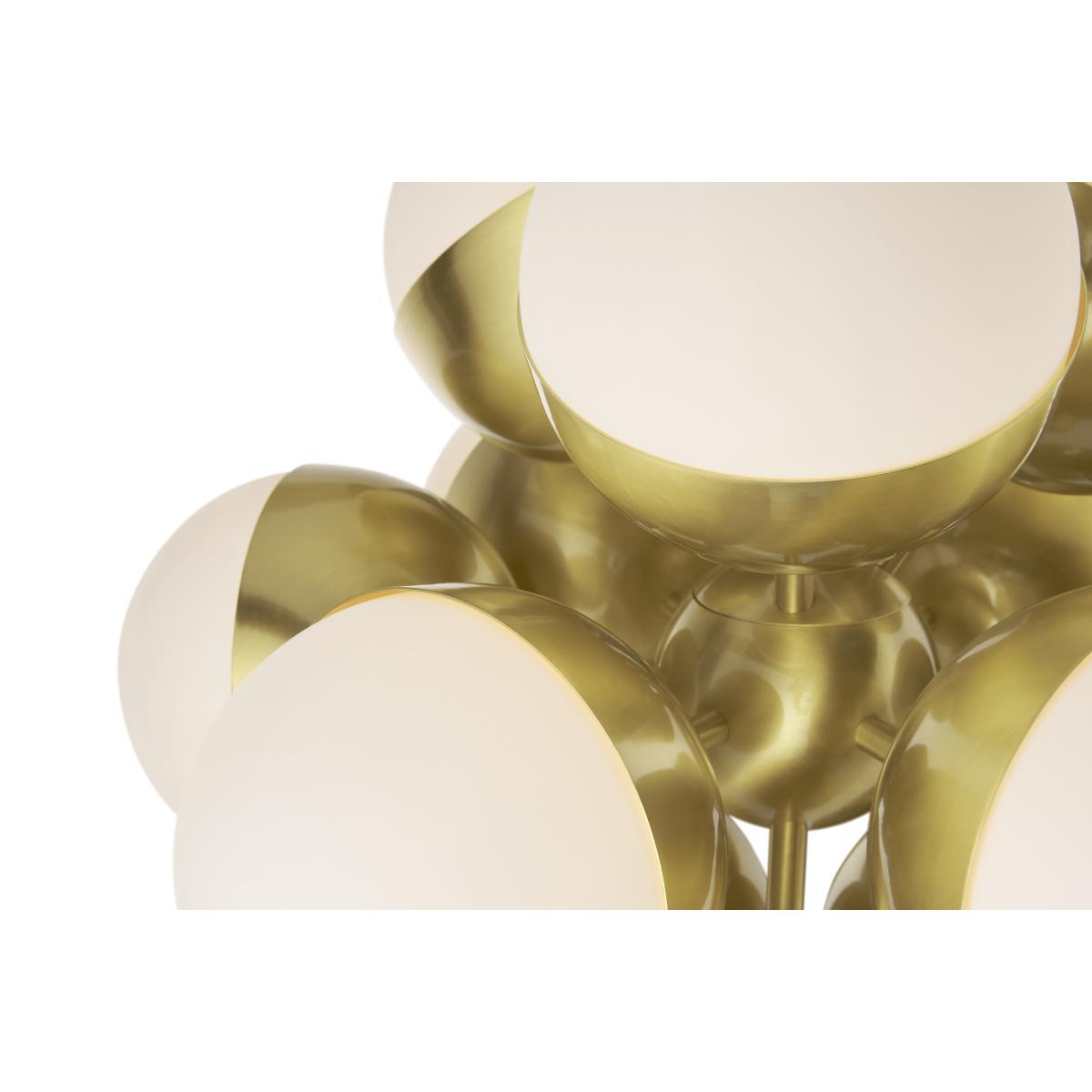 Donna Sputnik Pendant Lamp, Opal Glass & Brass – image 5