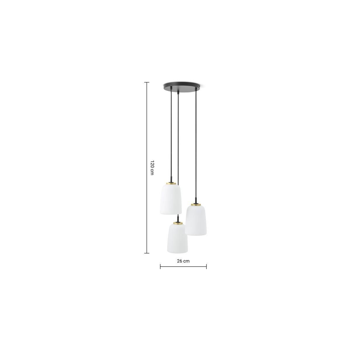 Ayala 3 Cluster Light, Black & Brass – image 8