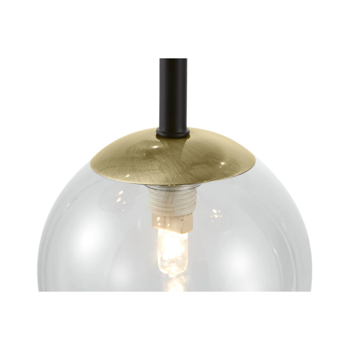 Globe Statement Pendant Chandelier, Extra Large, Black Antique Brass & Light Smoked Glass – image 6