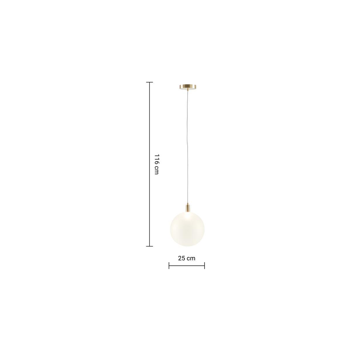 Boll Pendant Lamp, Brass & Frosted Glass – image 6