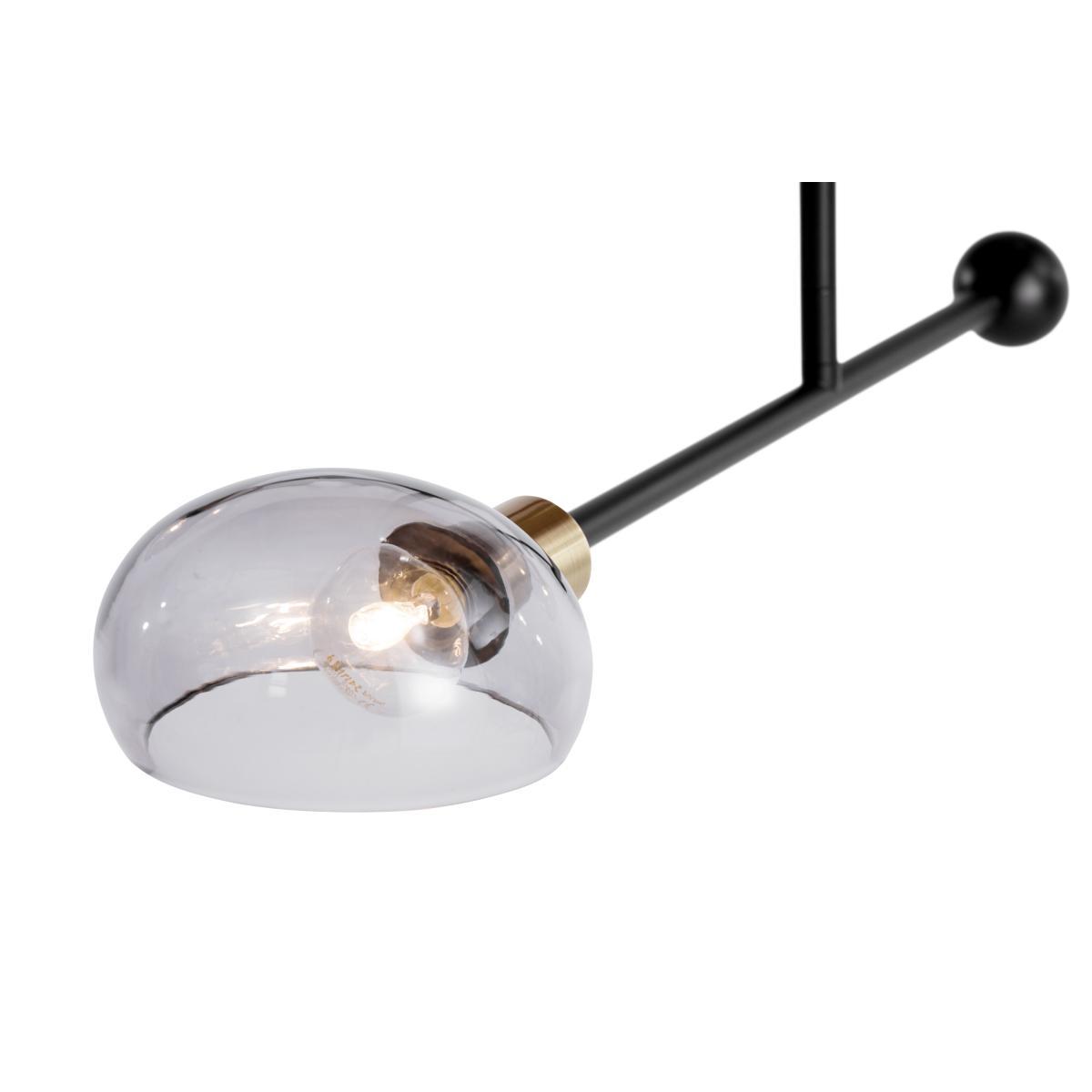 Tangle Chandelier Pendant 3 Lights, Matt Black, Smoke Grey and Antique Brass – image 6