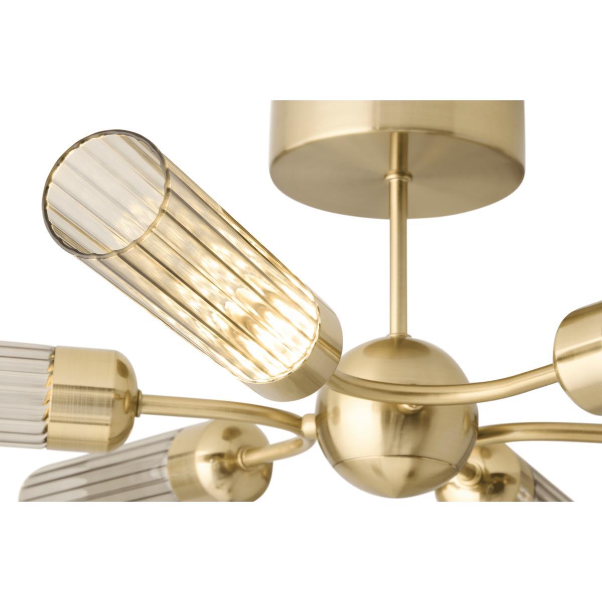 Verona LED Flush Ceiling Light, Brushed Brass & Smoked Glass – image 5