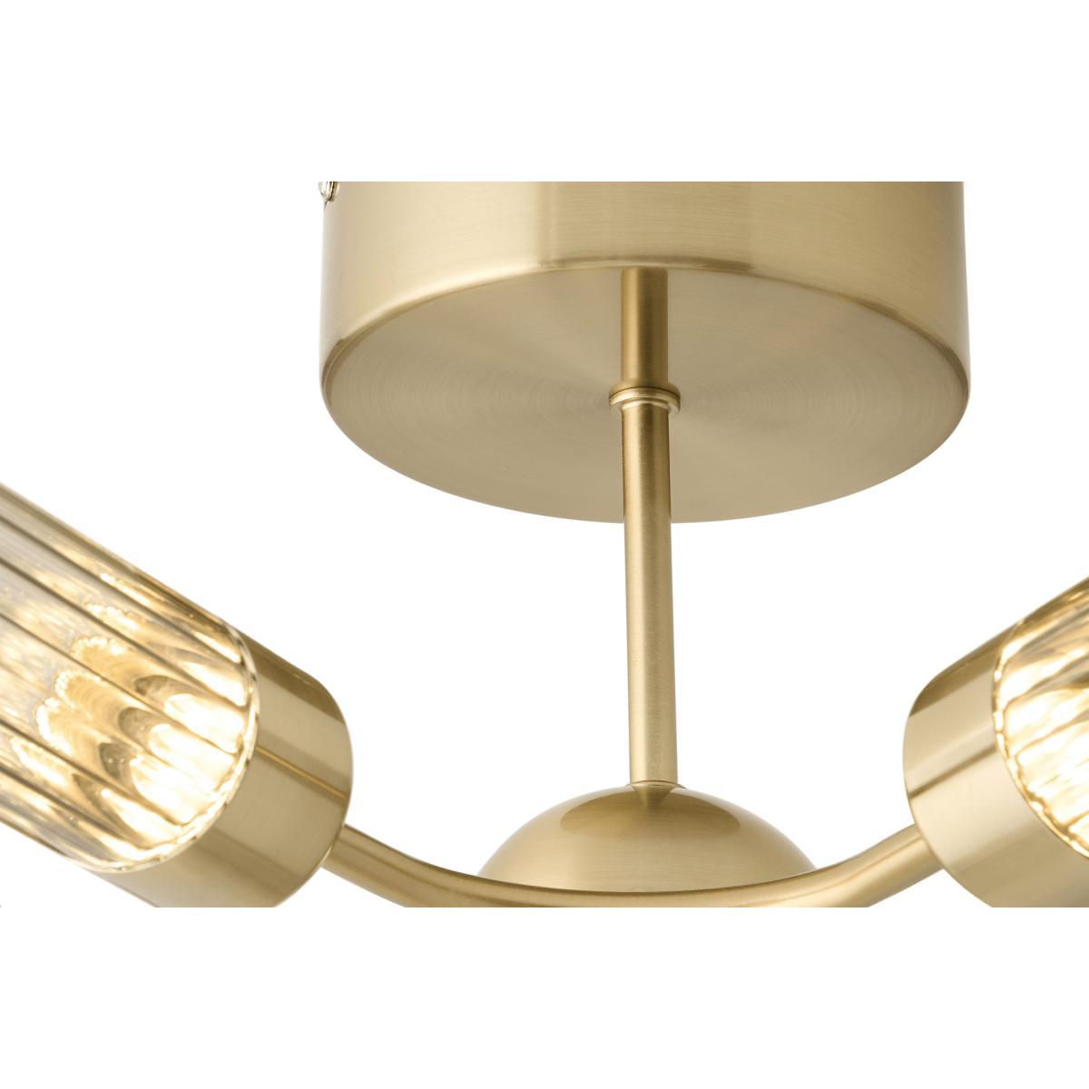 Verona LED Flush Ceiling Light, Brushed Brass & Smoked Glass – image 6