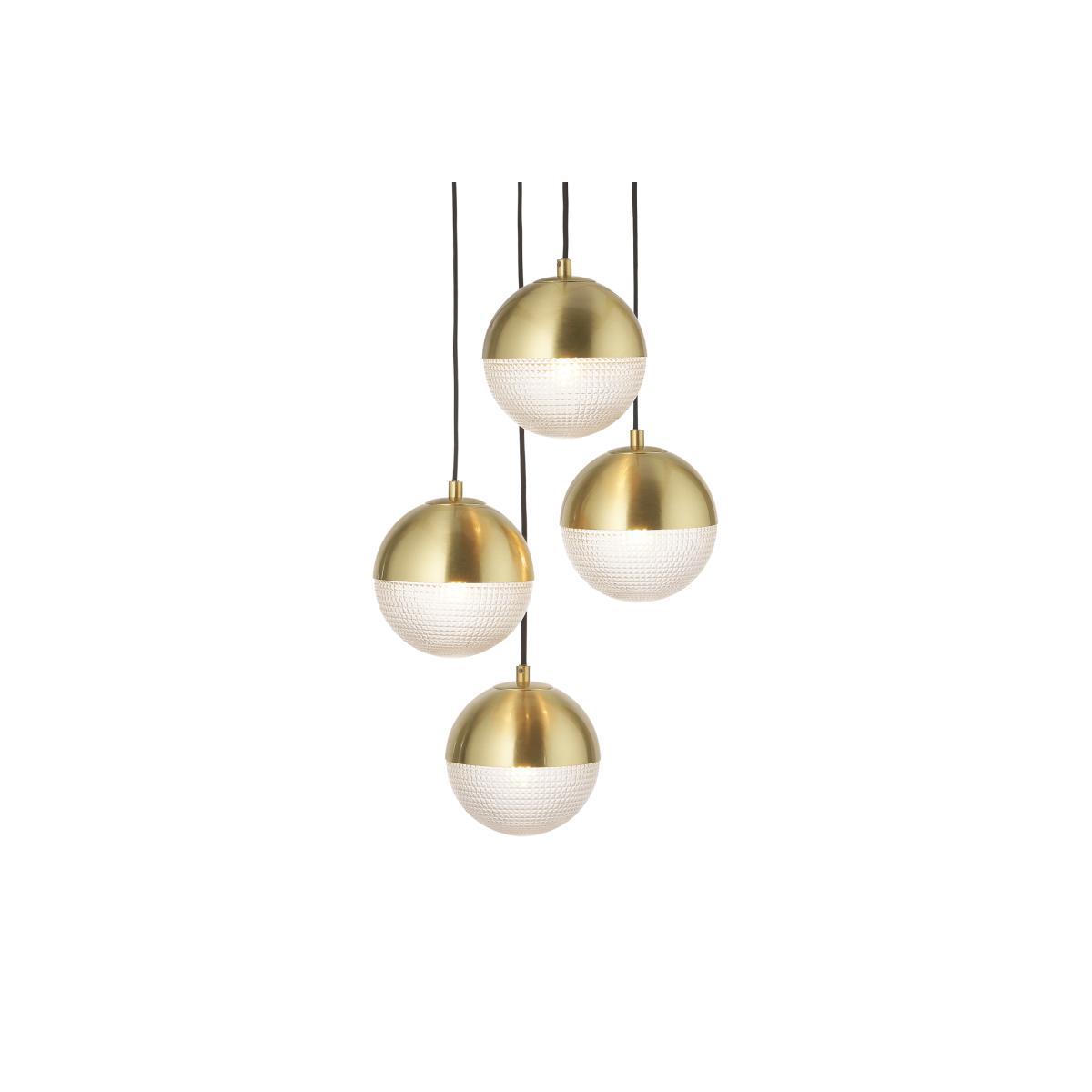 Cher Cluster Pendant Lamp, Textured Glass & Brass – image 2