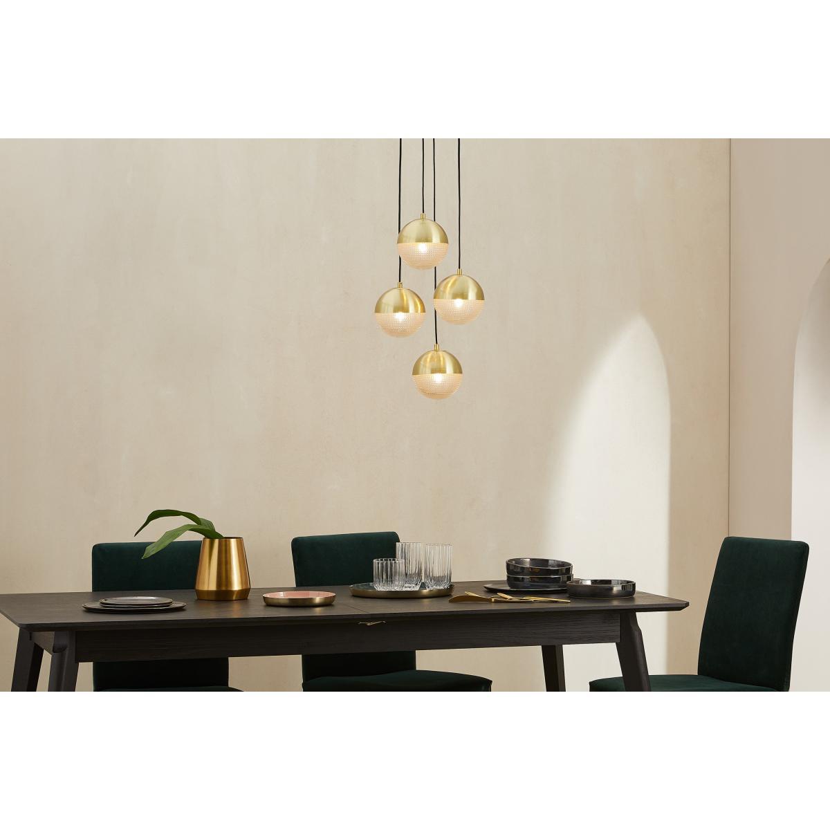 Cher Cluster Pendant Lamp, Textured Glass & Brass – image 3