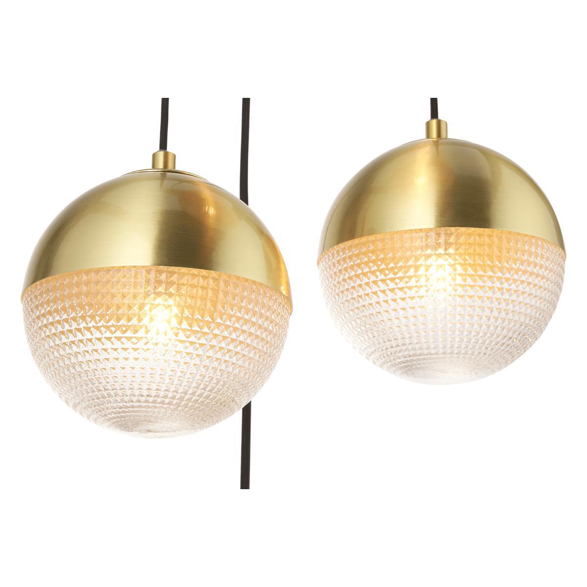 Cher Cluster Pendant Lamp, Textured Glass & Brass – image 4