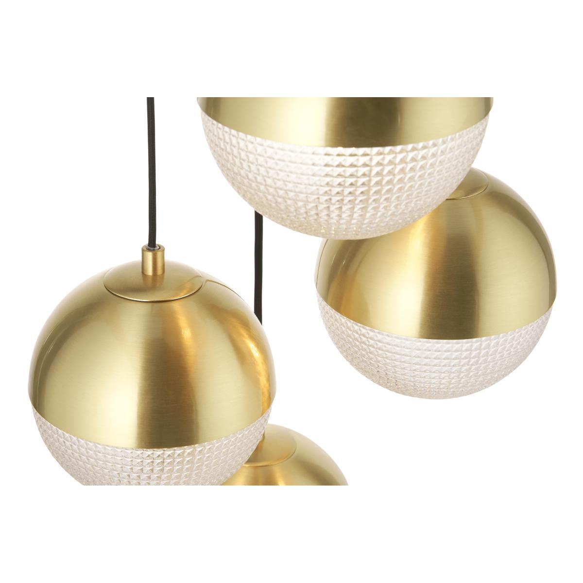 Cher Cluster Pendant Lamp, Textured Glass & Brass – image 5