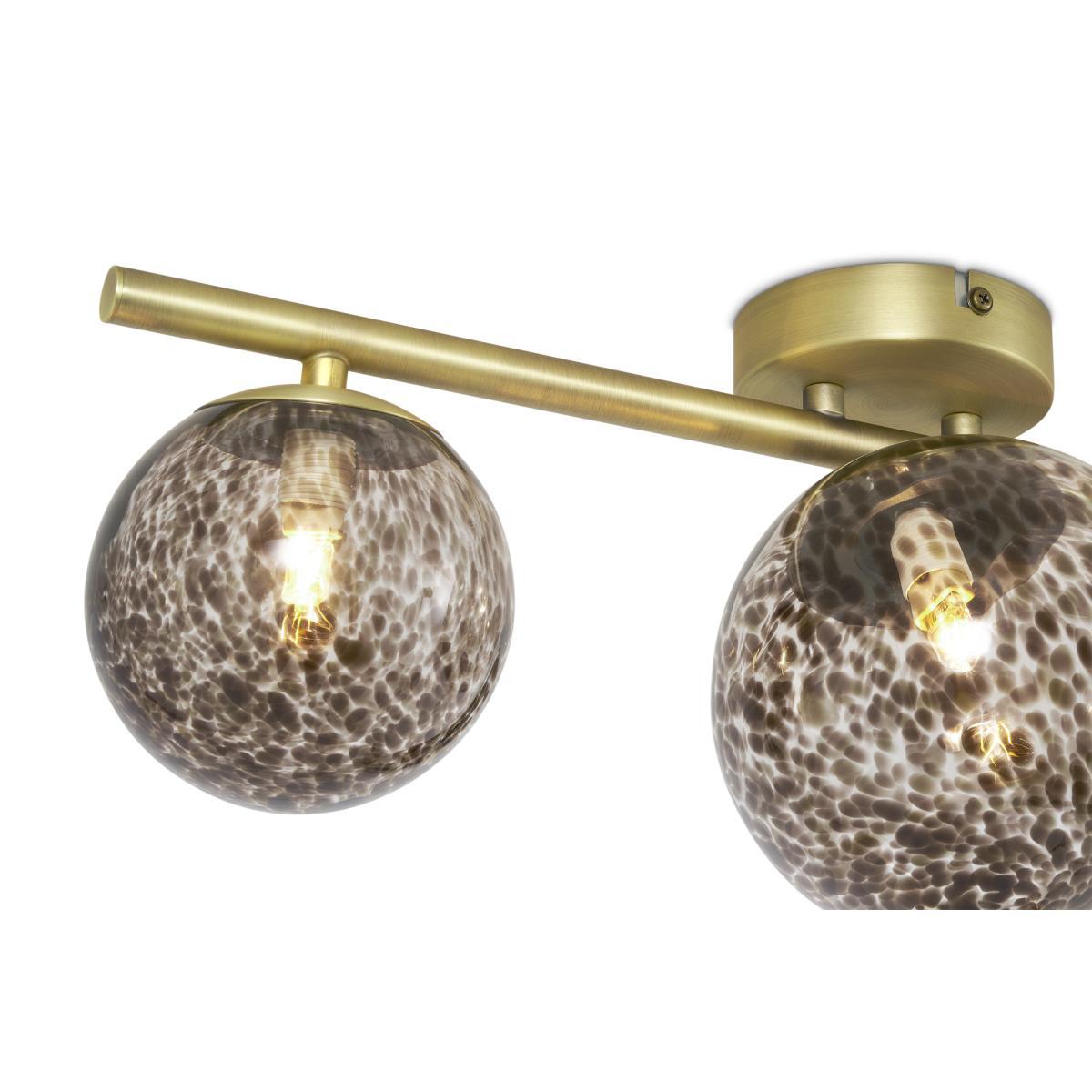 Julia 3 Light Flush Light, Tortoise shell Glass & Brass – image 5