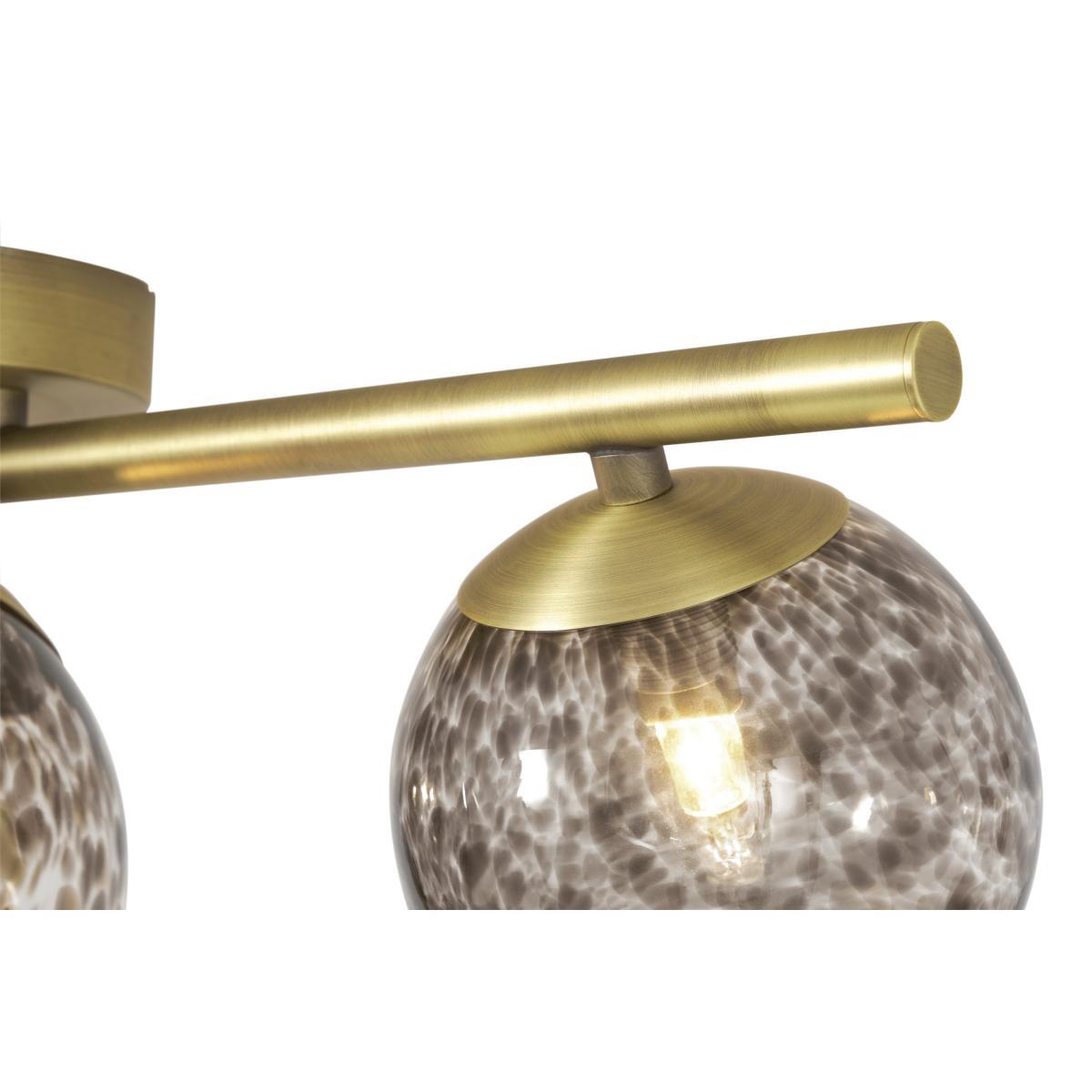 Julia 3 Light Flush Light, Tortoise shell Glass & Brass – image 7
