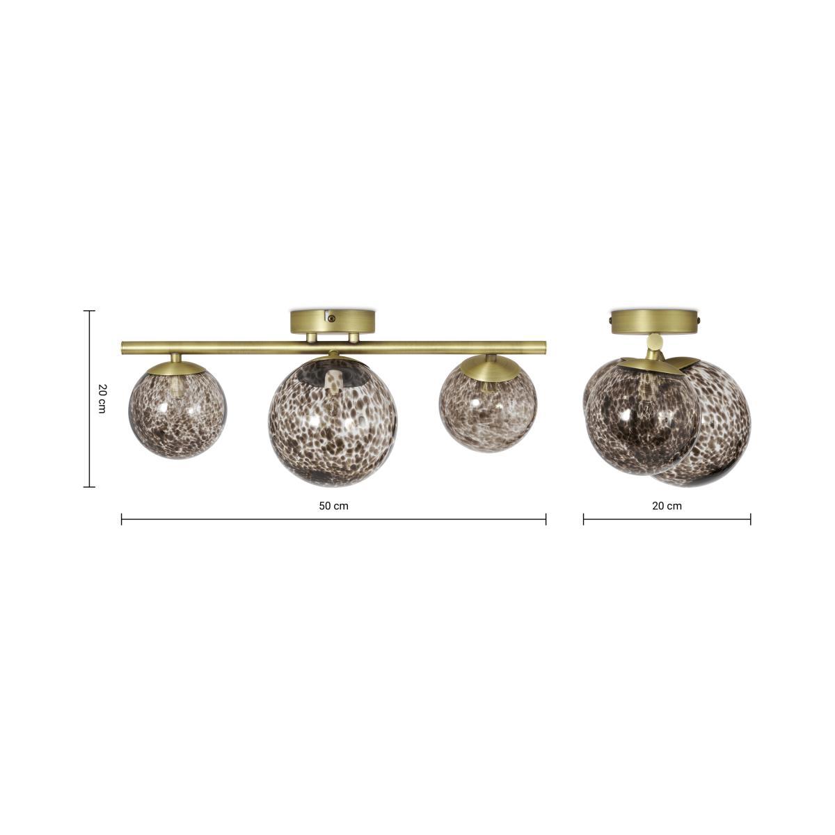 Julia 3 Light Flush Light, Tortoise shell Glass & Brass – image 9