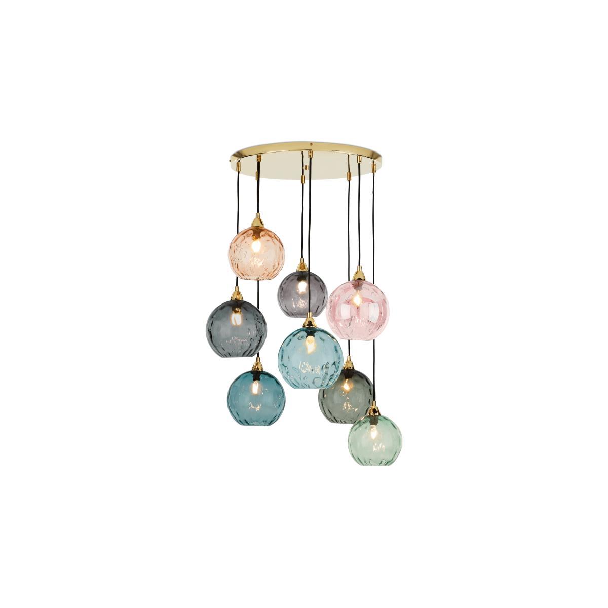 Ilaria Extra Large Cluster Pendant, Multicolour & Brass – image 2
