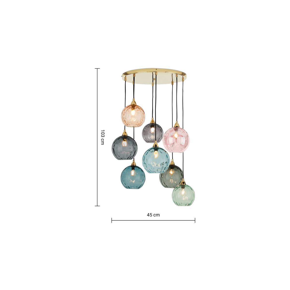 Ilaria Extra Large Cluster Pendant, Multicolour & Brass – image 7