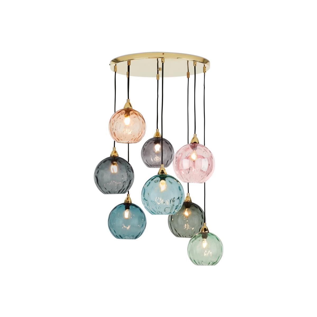 Ilaria Extra Large Cluster Pendant, Multicolour & Brass – image 1