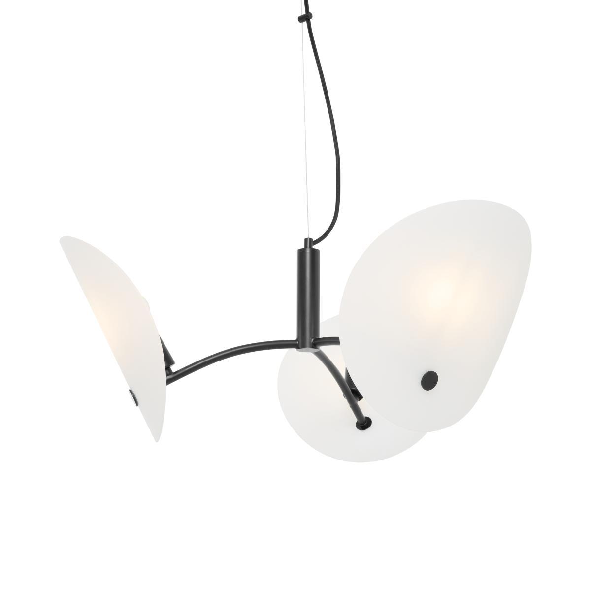 Folio Chandelier Ceiling Light, Black & Frosted Glass – image 2