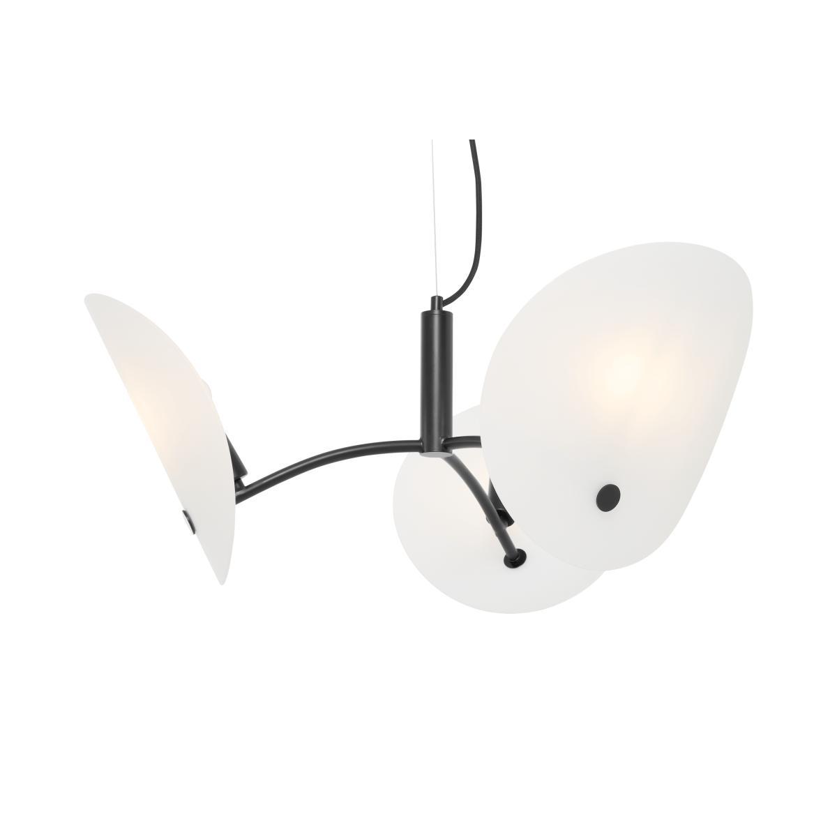 Folio Chandelier Ceiling Light, Black & Frosted Glass – image 3