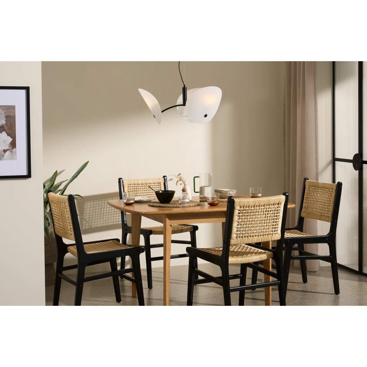 Folio Chandelier Ceiling Light, Black & Frosted Glass – image 4