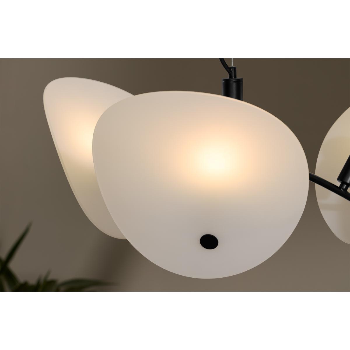 Folio Chandelier Ceiling Light, Black & Frosted Glass – image 5