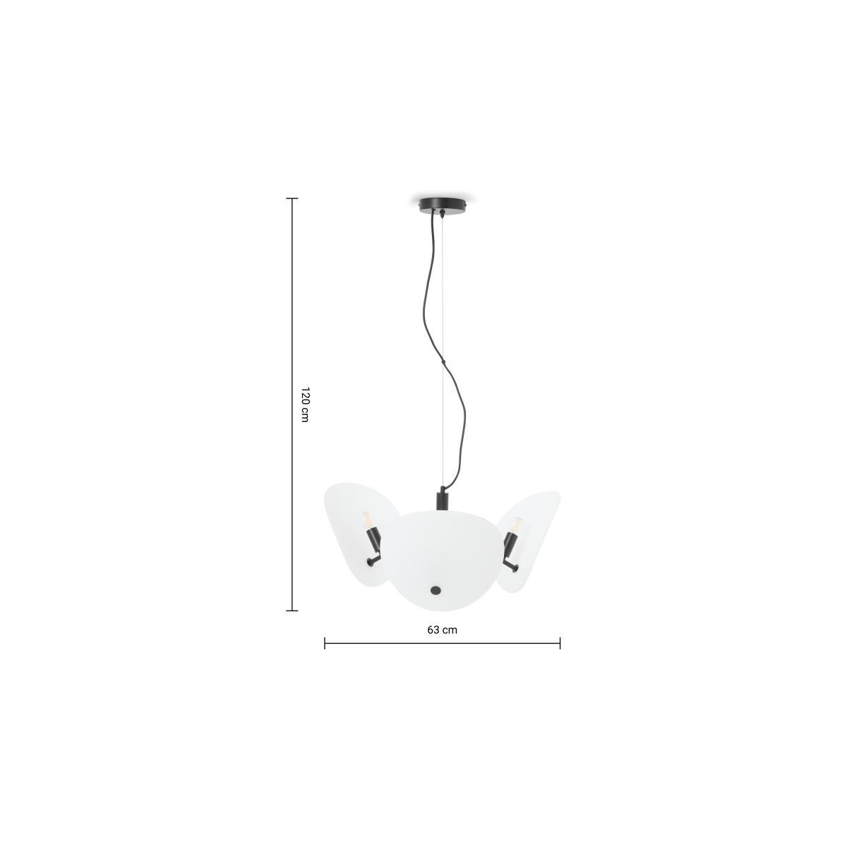 Folio Chandelier Ceiling Light, Black & Frosted Glass – image 9