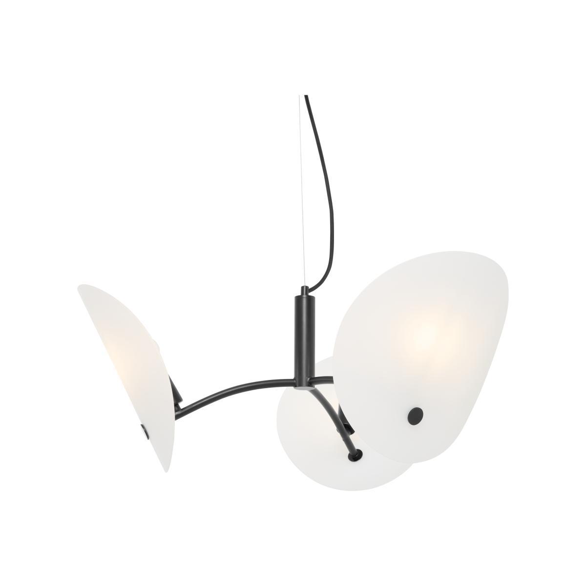 Folio Chandelier Ceiling Light, Black & Frosted Glass – image 1