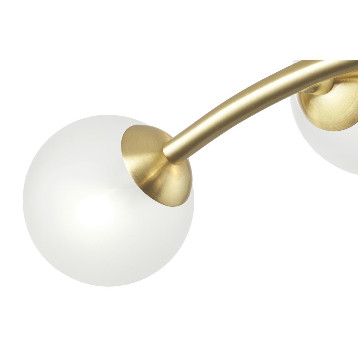 Fabia 4 Light Flush Ceiling Lamp, Brass & Opal – image 8