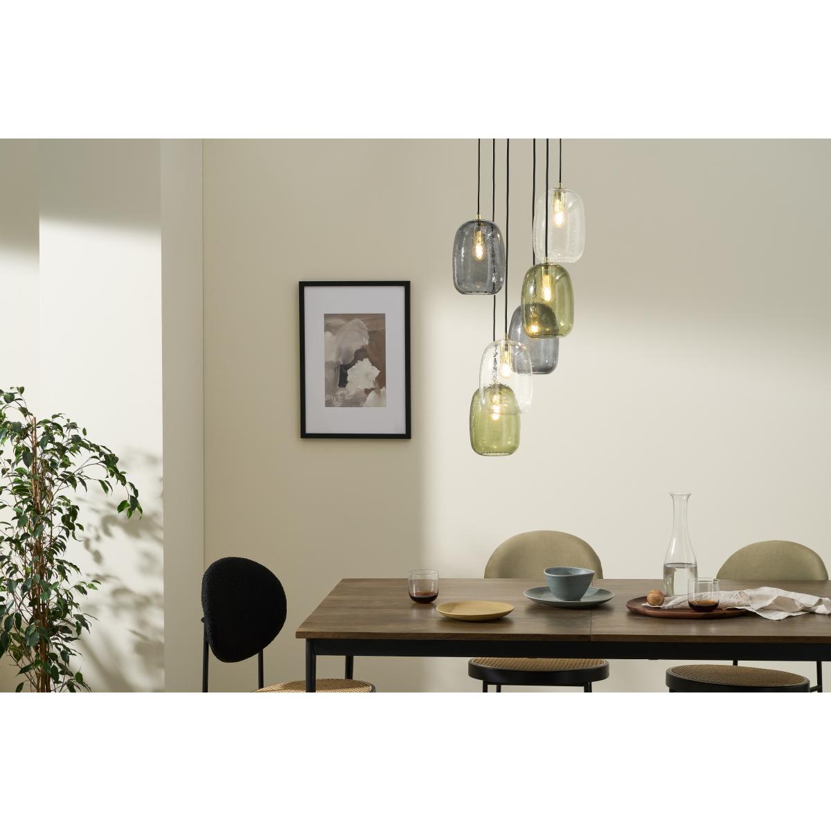 Lykke 6 Light Chandelier Pendant, Multi & Brass – image 3