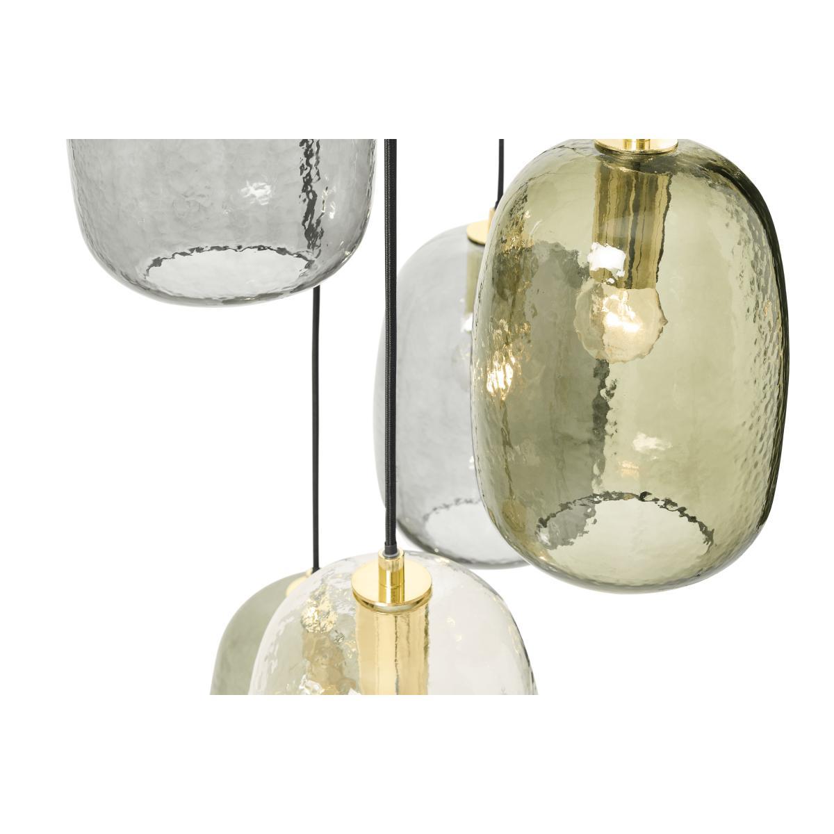 Lykke 6 Light Chandelier Pendant, Multi & Brass – image 5