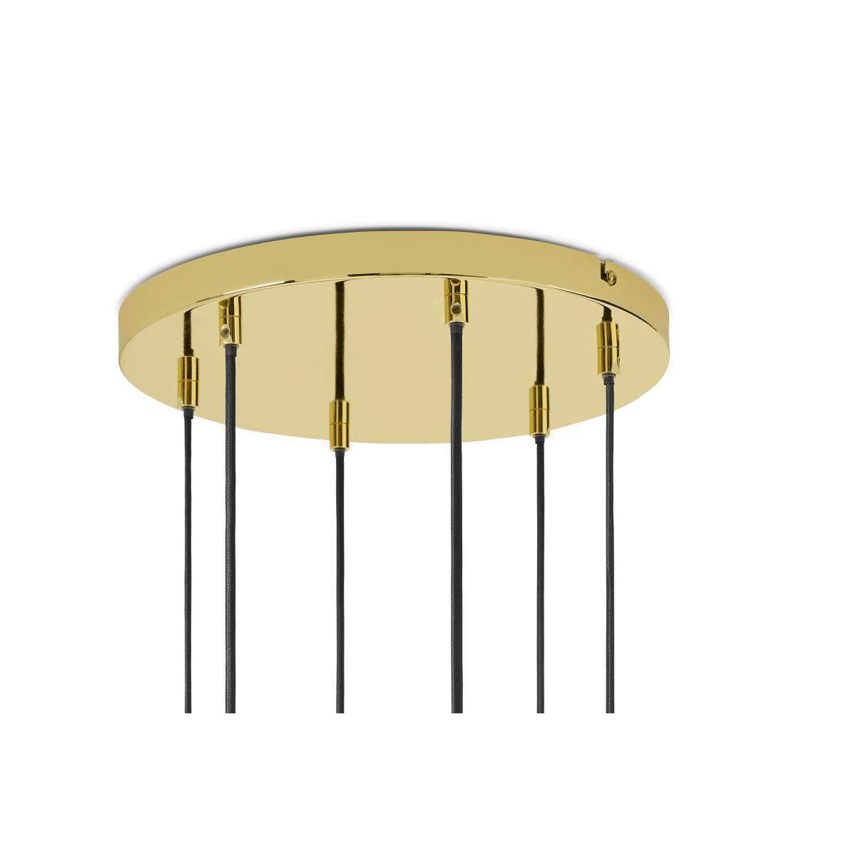 Lykke 6 Light Chandelier Pendant, Multi & Brass – image 6