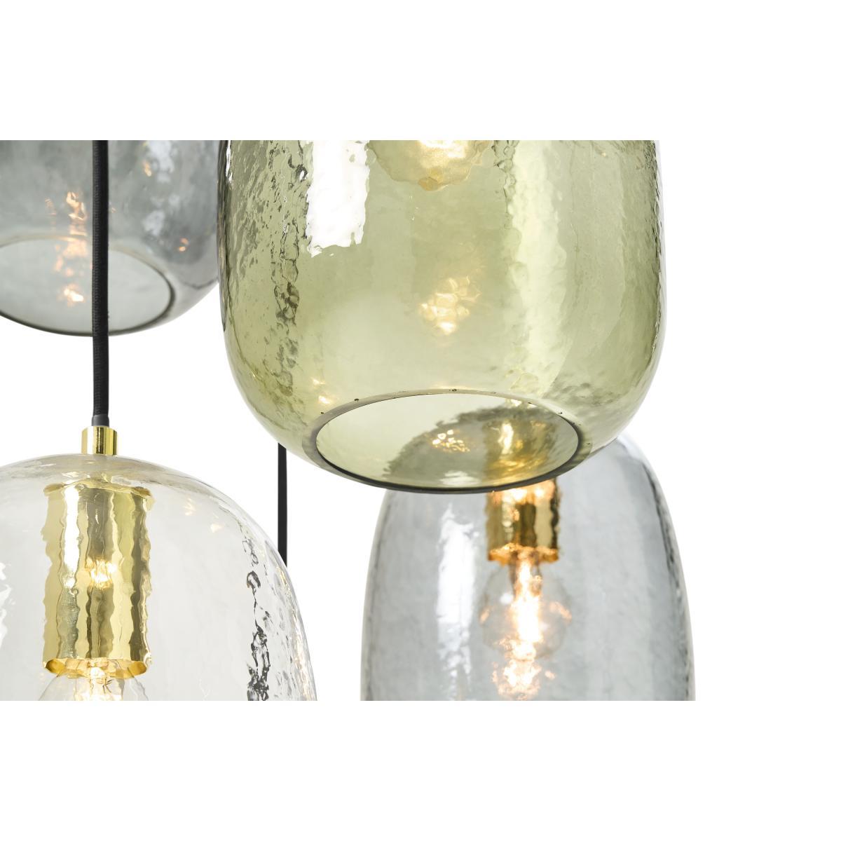 Lykke 6 Light Chandelier Pendant, Multi & Brass – image 7