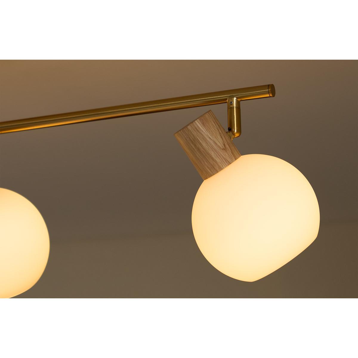 Maybn Flush Ceiling Light, Opal Glass & Wood – image 4