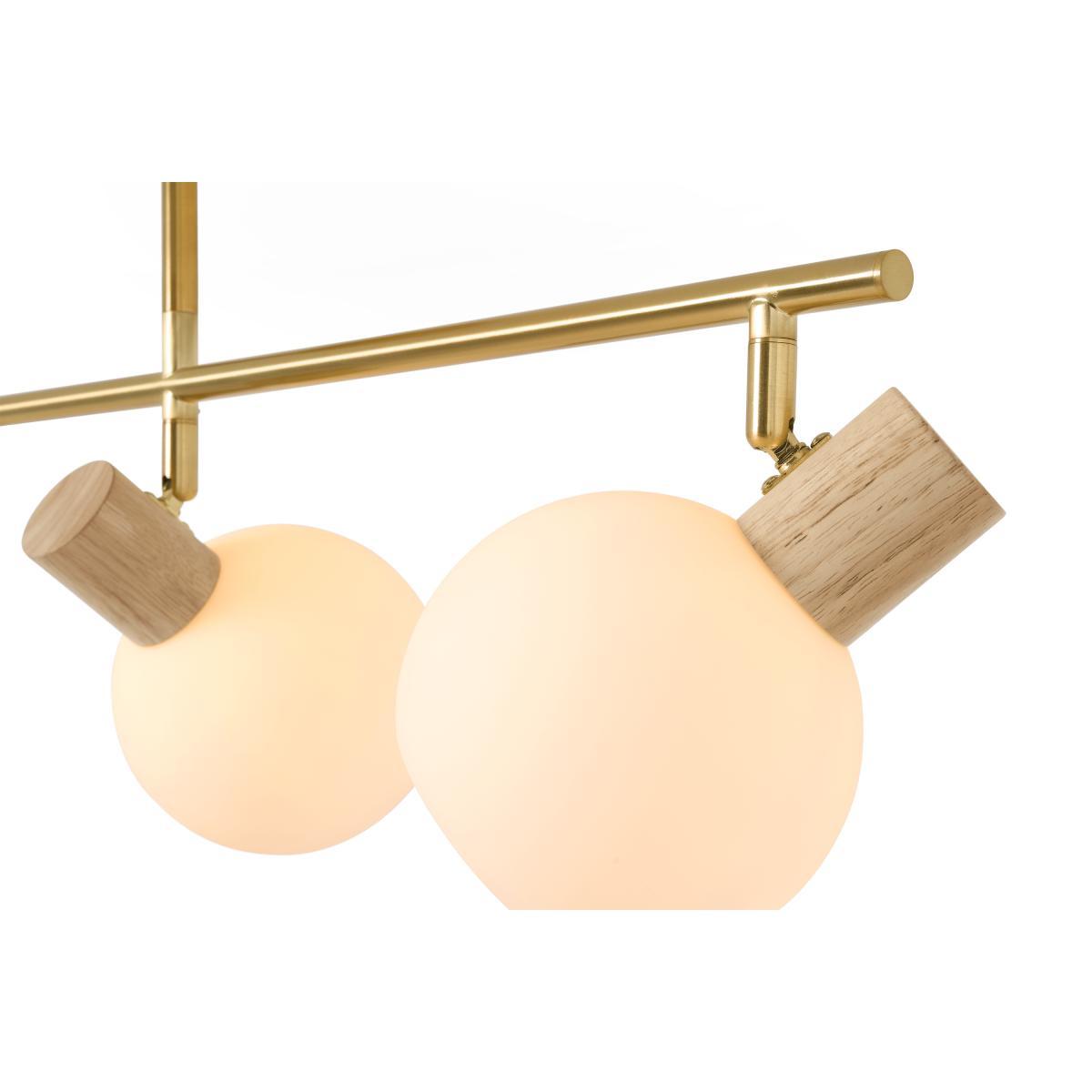 Maybn Flush Ceiling Light, Opal Glass & Wood – image 5