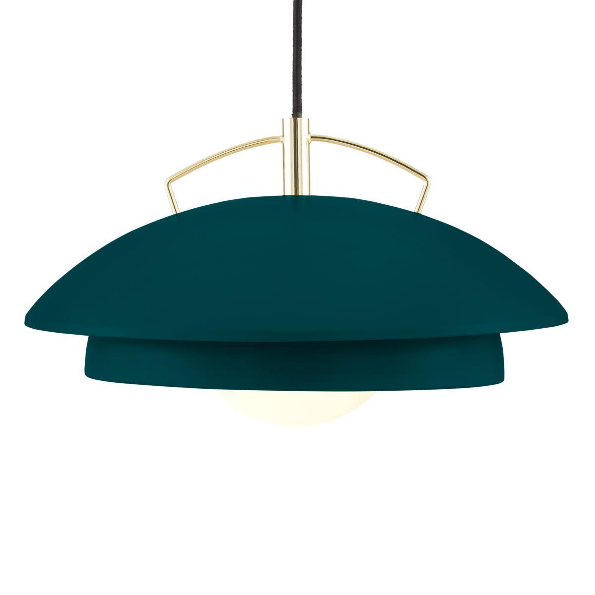 Brunswick Layered Pendant, Green & Brass – image 2