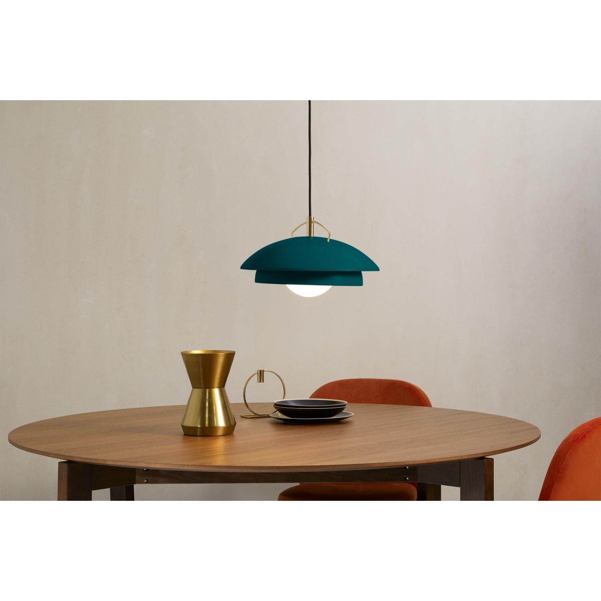 Brunswick Layered Pendant, Green & Brass – image 4