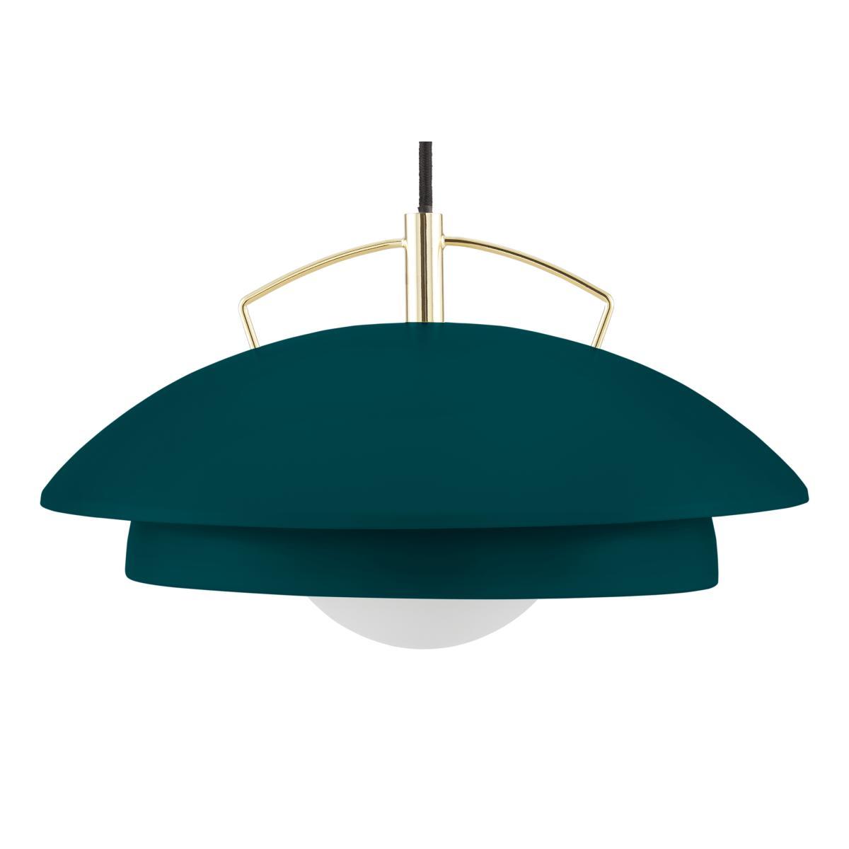 Brunswick Layered Pendant, Green & Brass – image 6