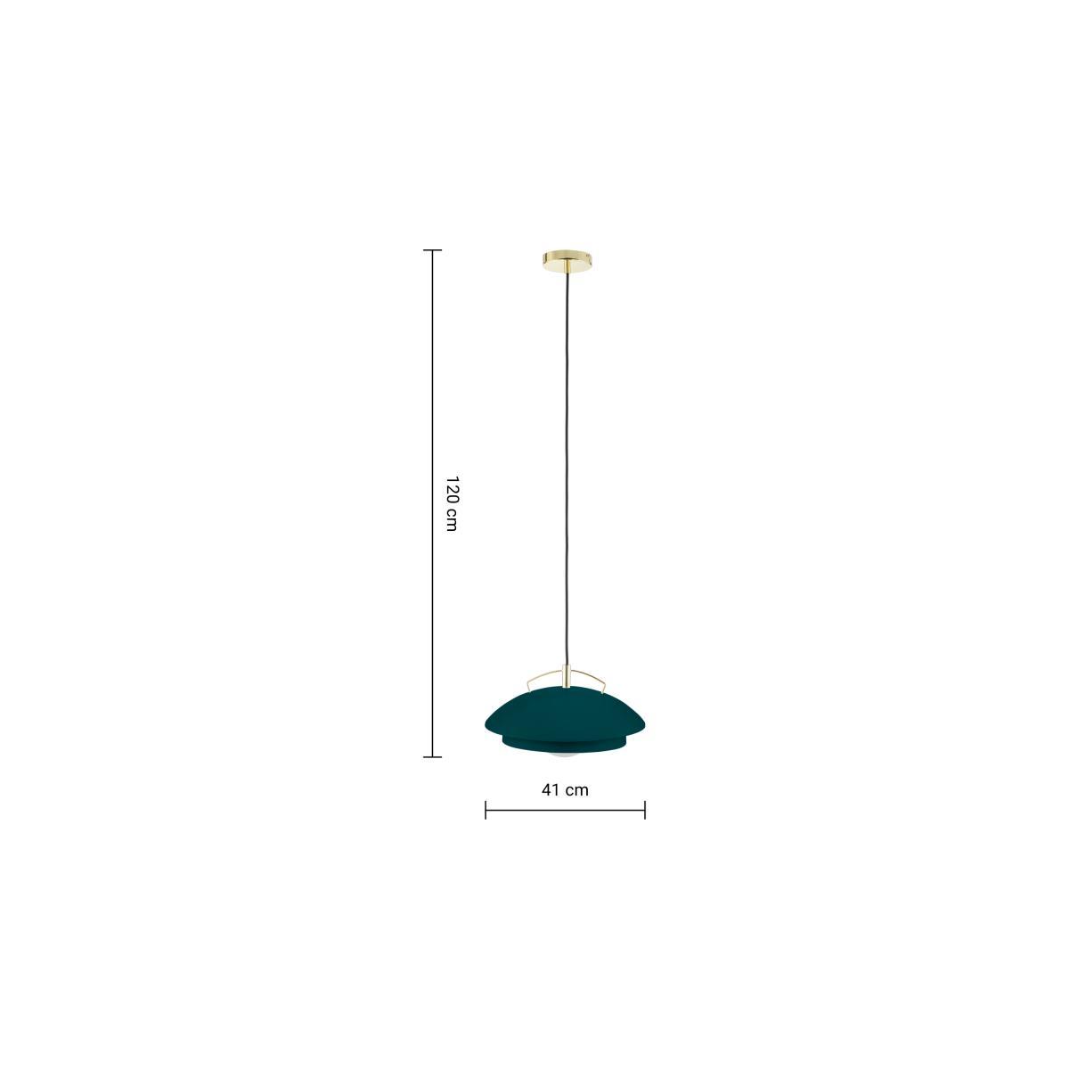 Brunswick Layered Pendant, Green & Brass – image 8
