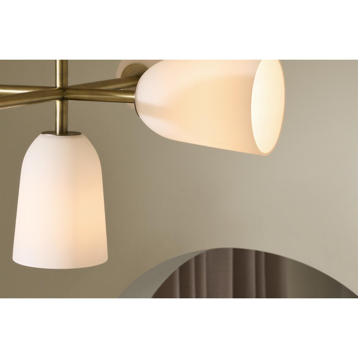 Lori Flush Ceiling Light, Frosted Glass & Brass – image 4