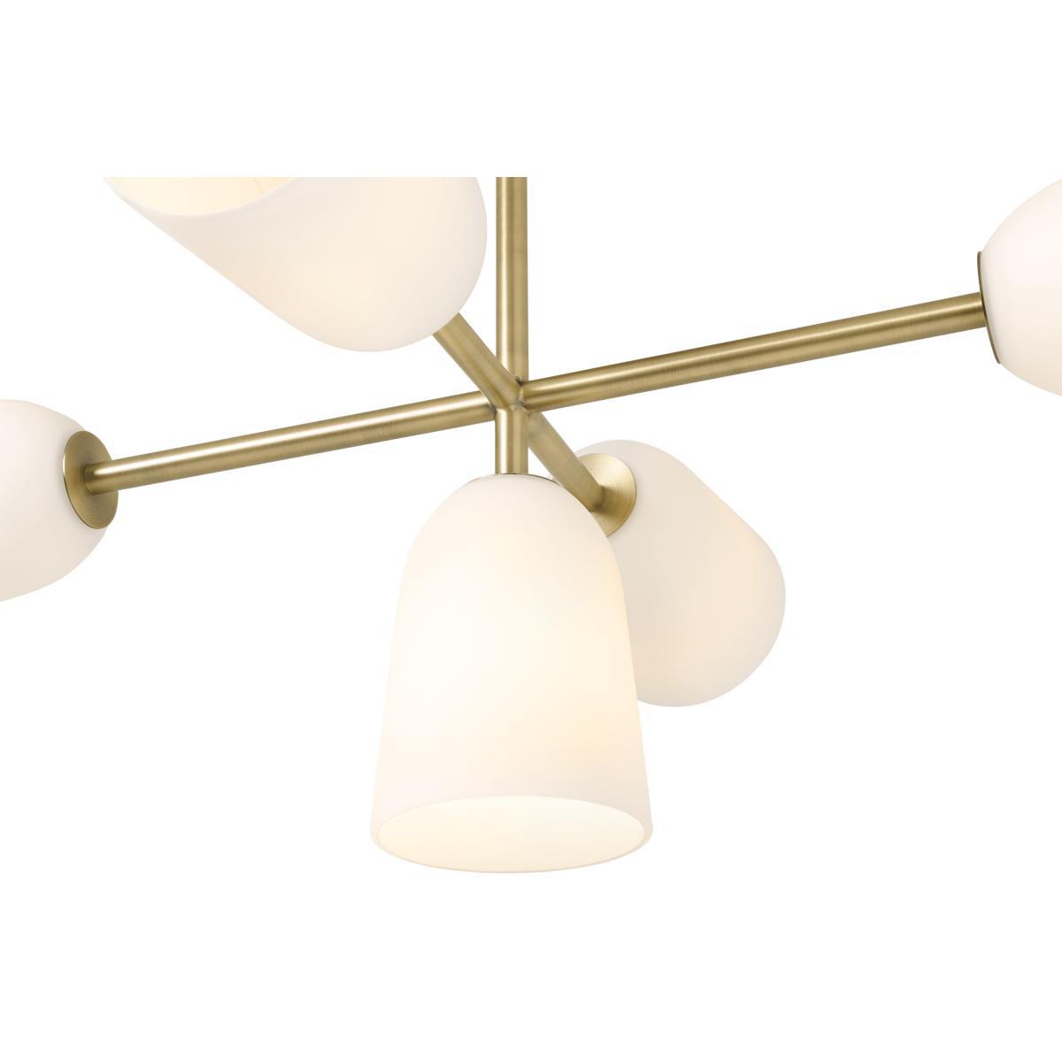 Lori Flush Ceiling Light, Frosted Glass & Brass – image 5