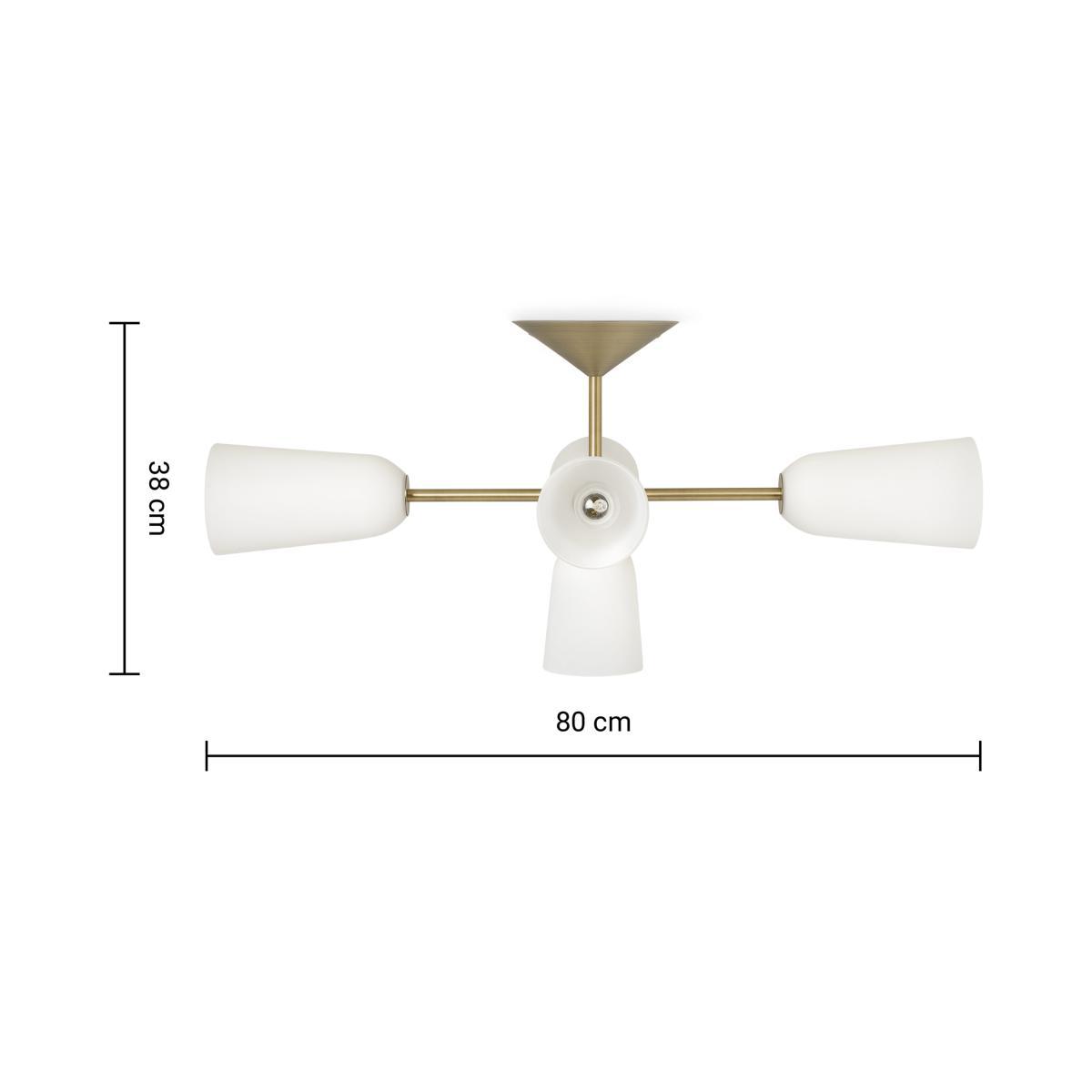 Lori Flush Ceiling Light, Frosted Glass & Brass – image 8