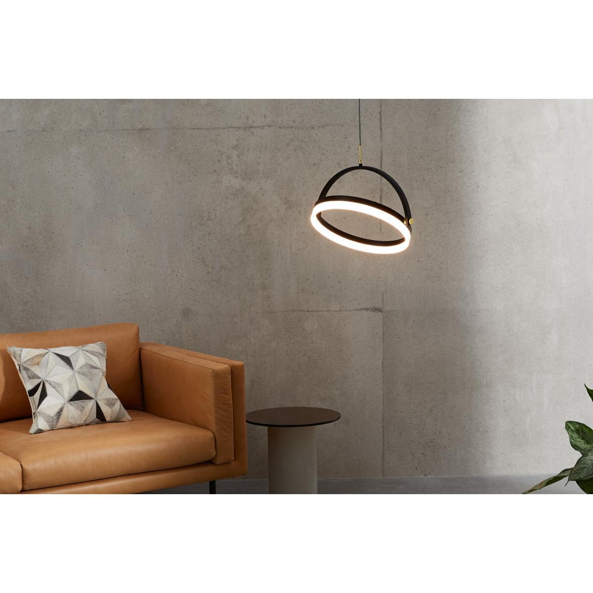 Franz LED Pendant, Matt Black and Brushed Brass – image 4