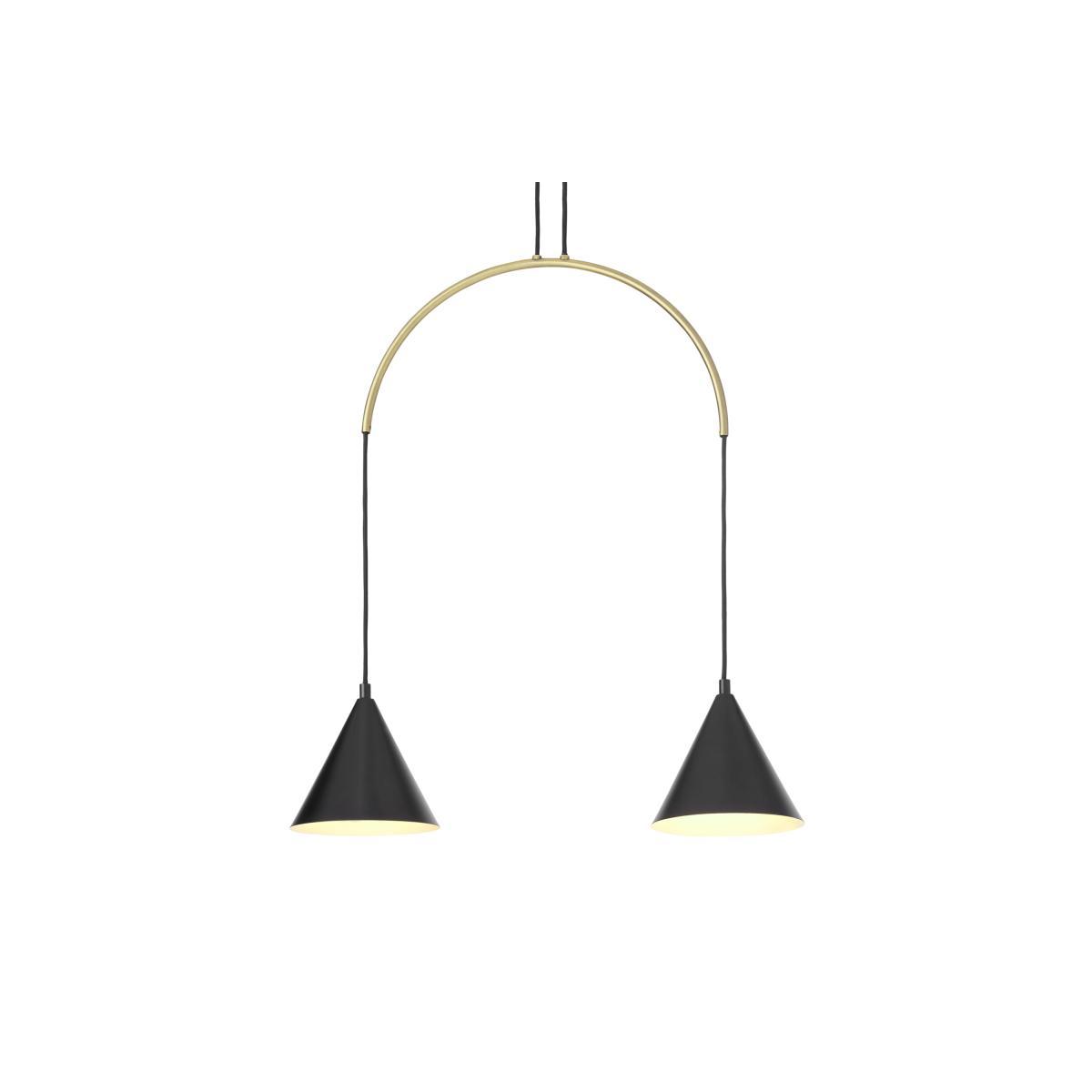 Amada Pendant Lamp, Black & Antique Brass – image 2
